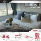 ว่างให้เช่า Wind Ratchayothin 1 BED 1 BATH ห้องตำแหน่งมุมตกแต่งมาครบ วิวสวย